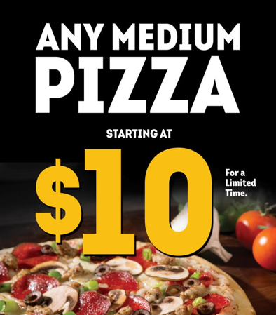 $10 Medium Pizza!