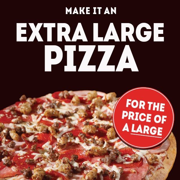 XL for Large Pizza Price 